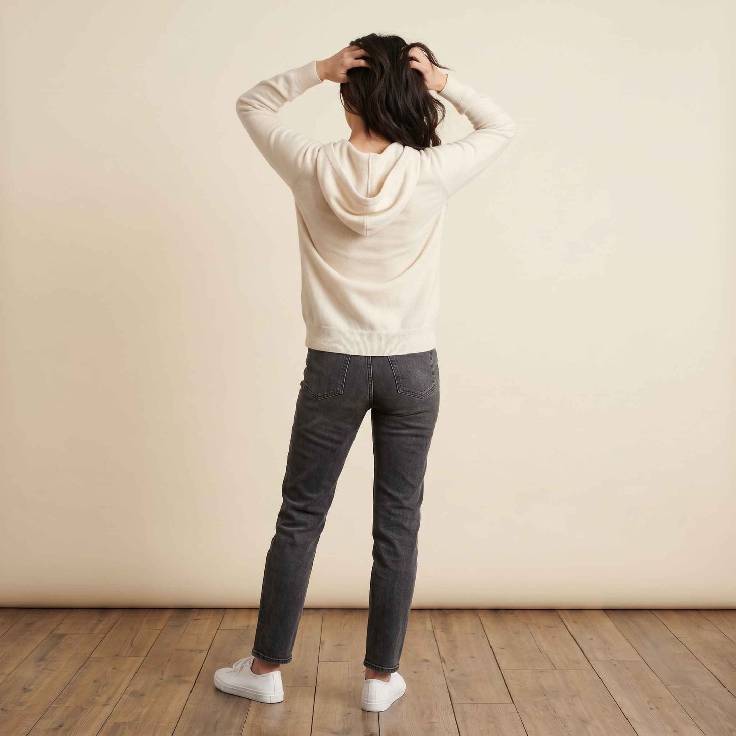100% Cashmere Women's Zip Hoodie — 12-Gauge 2-Ply 16-Micron Himalayan Cashmere