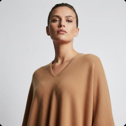 The V-Neck Poncho | 100% Pure Himalayan Cashmere