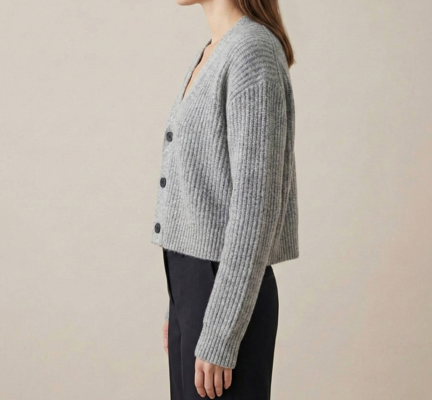 The Lhotse V-Neck Cardigan Undyed Himalayan Cashmere For Women