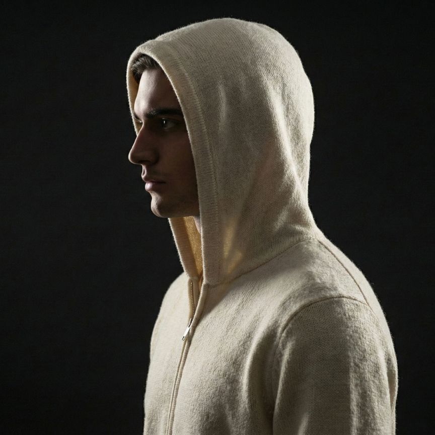 Off-White Original 100% Pure Himalayan Cashmere Zip Hoodie