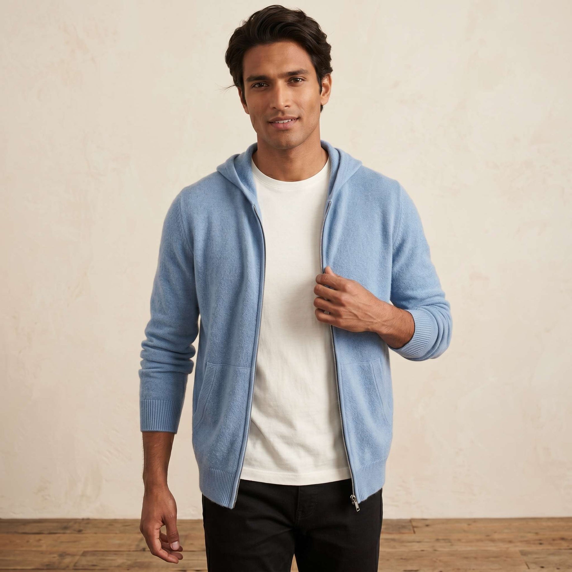 Original Kora Zip Himalayan Cashmere Hoodie For Men — Himalayan cashmere, view 18
