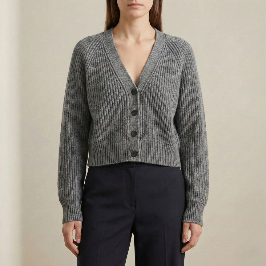 The Lhotse V-Neck Cardigan Chunky Knit Himalayan Cashmere For Women