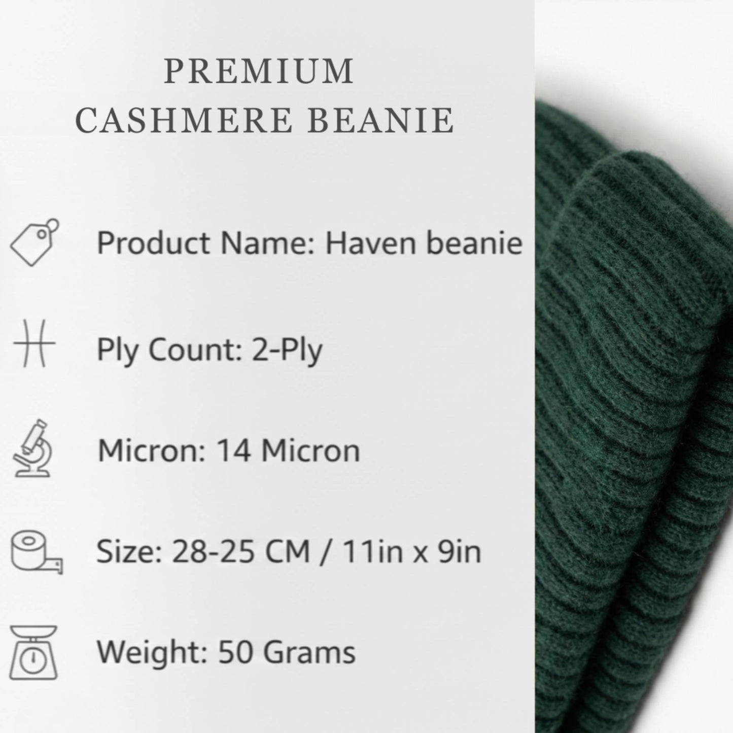 Haven Ribbed Cashmere Beanie | 100% Pure Himalayan Men