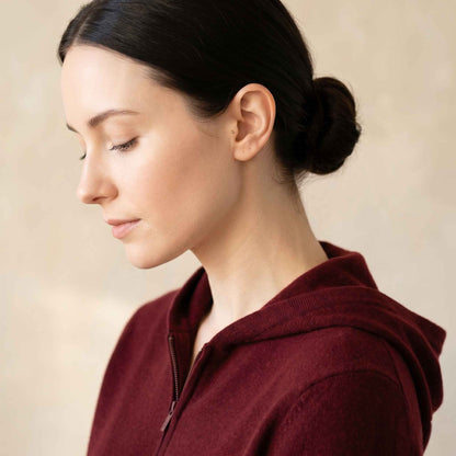100% Cashmere Women's Zip Hoodie — 12-Gauge 2-Ply 16-Micron Himalayan Cashmere