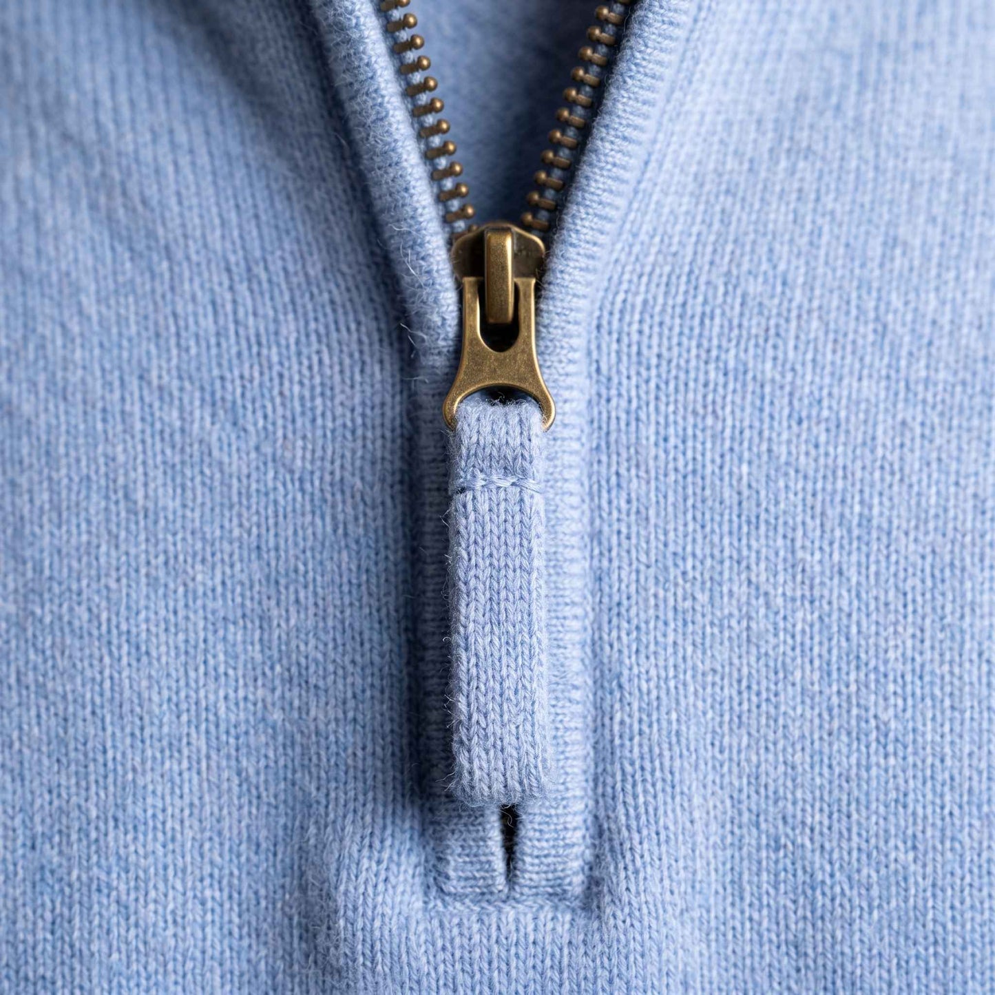 Men's cashmere half-zip sweater, Embrace in Sky blue - view 7
