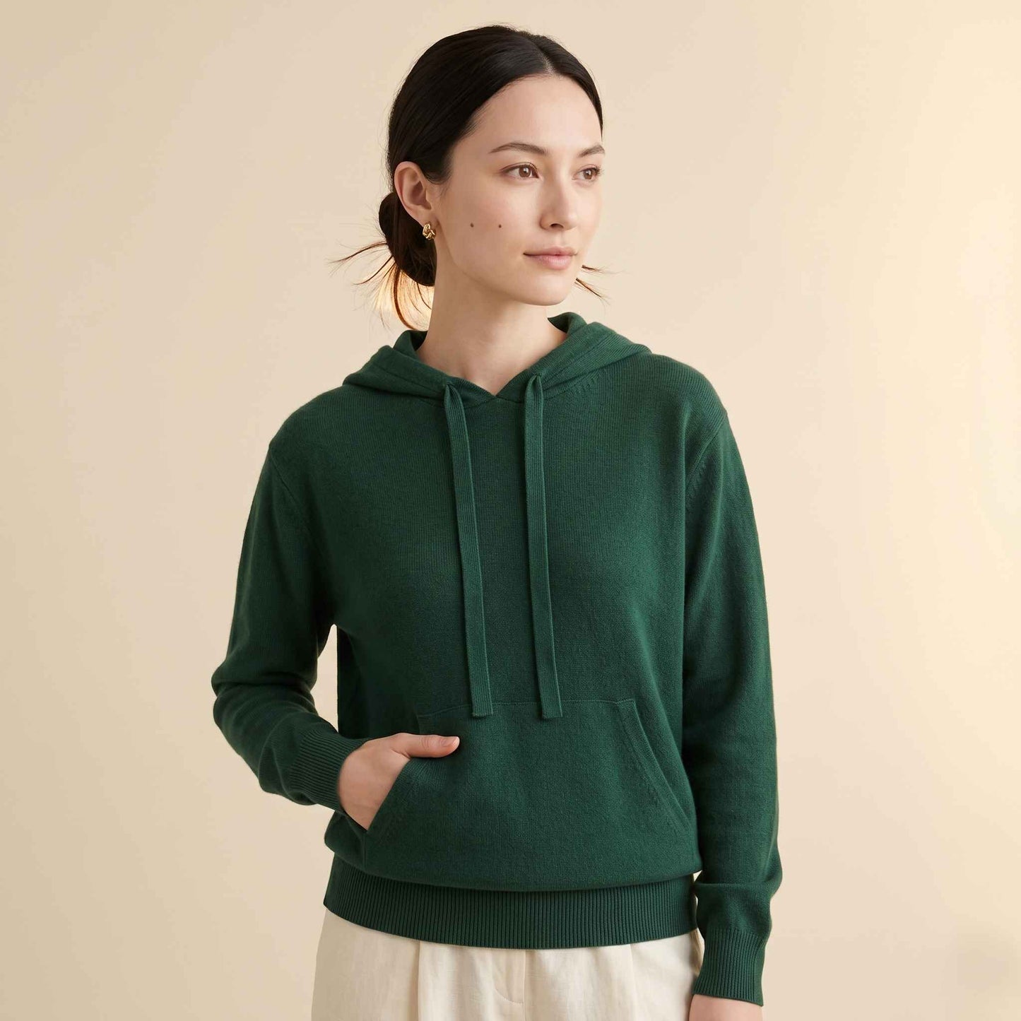 100% Cashmere Women's Pullover Hoodie — 2-Ply 16-Micron Himalayan Cashmere