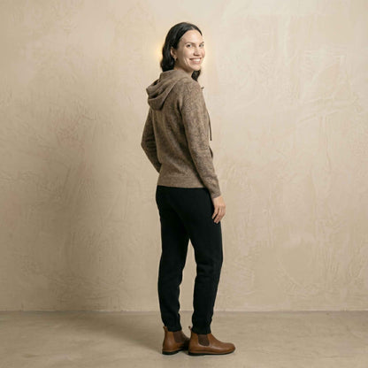 100% Undyed Cashmere Women's Hoodie — Chemical-Free Natural Chyangra Cashmere