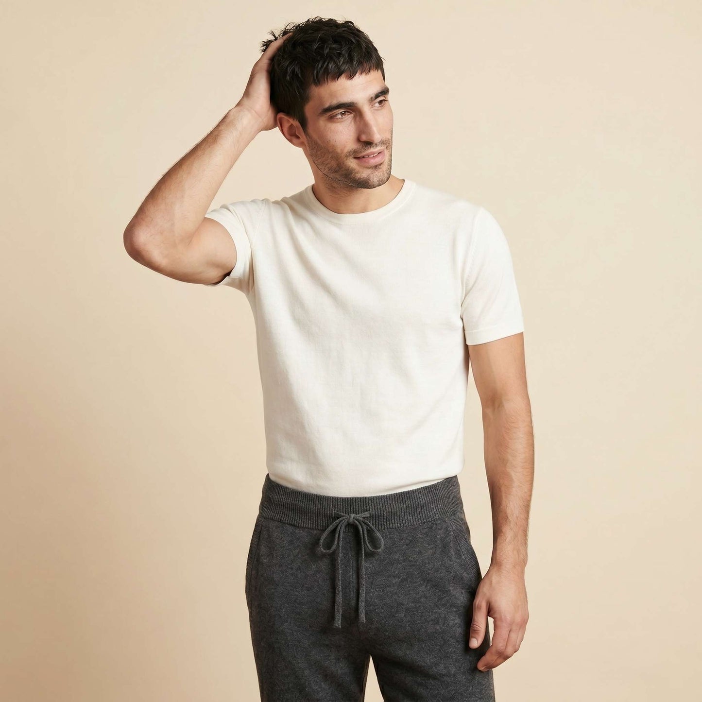 Zenith Natural Undyed Himalayan Cashmere Jogger For Men — Himalayan cashmere, view 7
