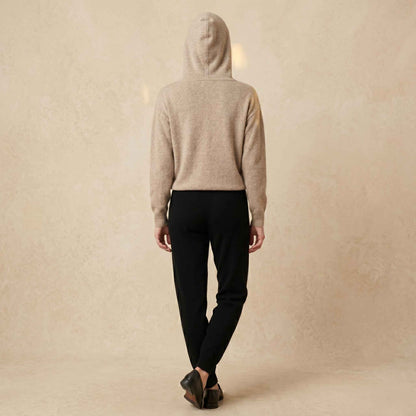 100% Undyed Cashmere Women's Hoodie — Chemical-Free Natural Chyangra Cashmere