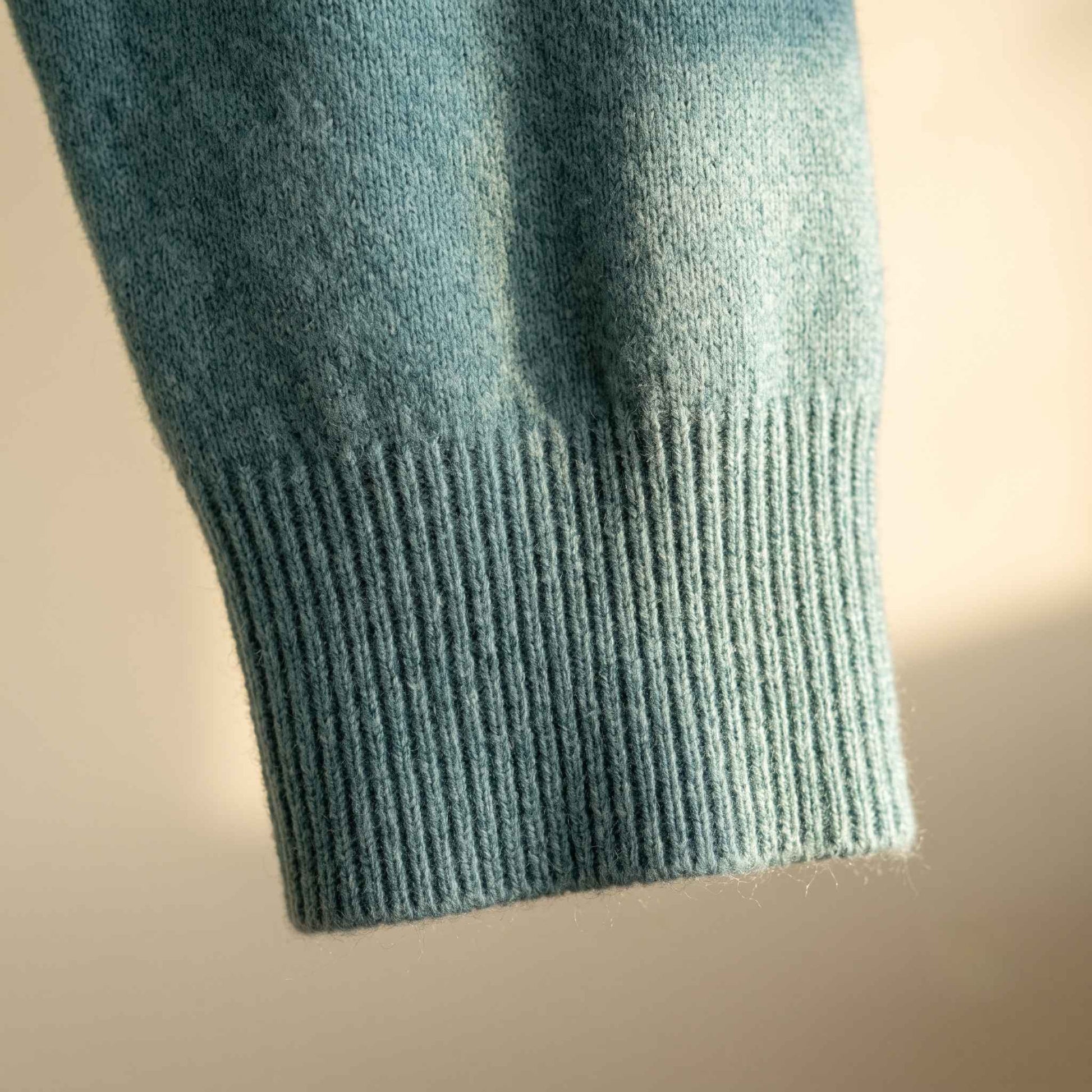 Men's cashmere half-zip sweater, Embrace in Heathered Jade - view 1