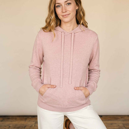 100% Cashmere Women's Pullover Hoodie — 2-Ply 16-Micron Himalayan Cashmere