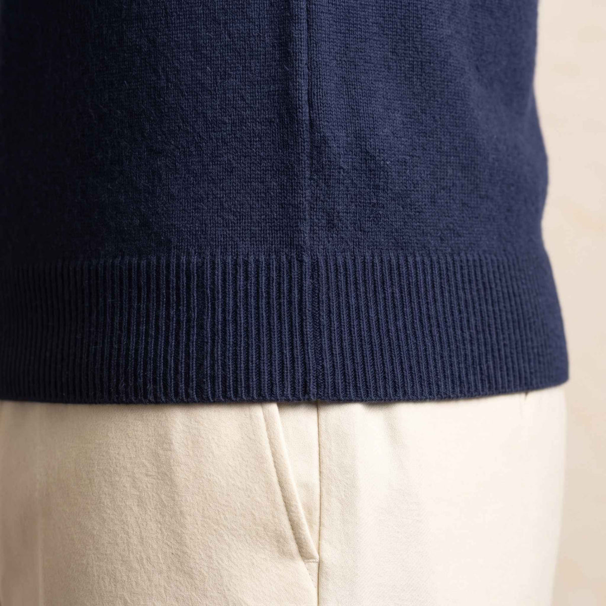 Men's cashmere half-zip sweater, Embrace in Dark Navy - view 3