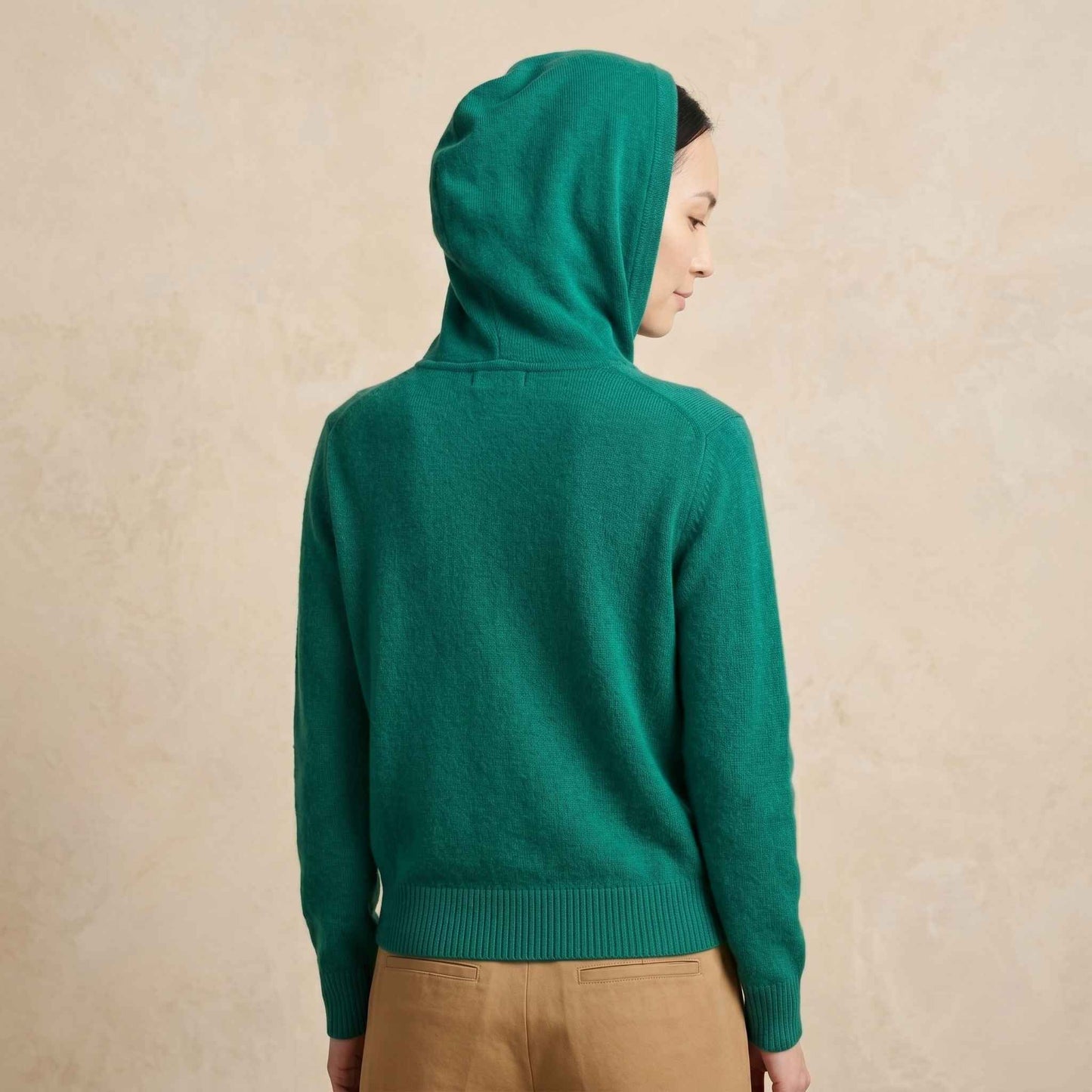 100% Cashmere Women's Zip Hoodie — 12-Gauge 2-Ply 16-Micron Himalayan Cashmere