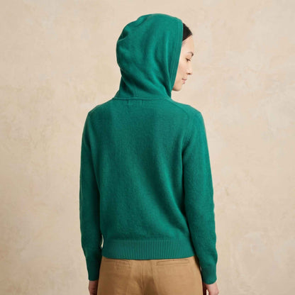 100% Cashmere Women's Zip Hoodie — 12-Gauge 2-Ply 16-Micron Himalayan Cashmere