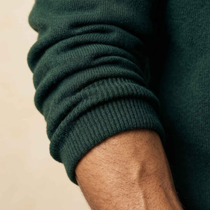 Men's cashmere half-zip sweater, Embrace in Pine - view 5