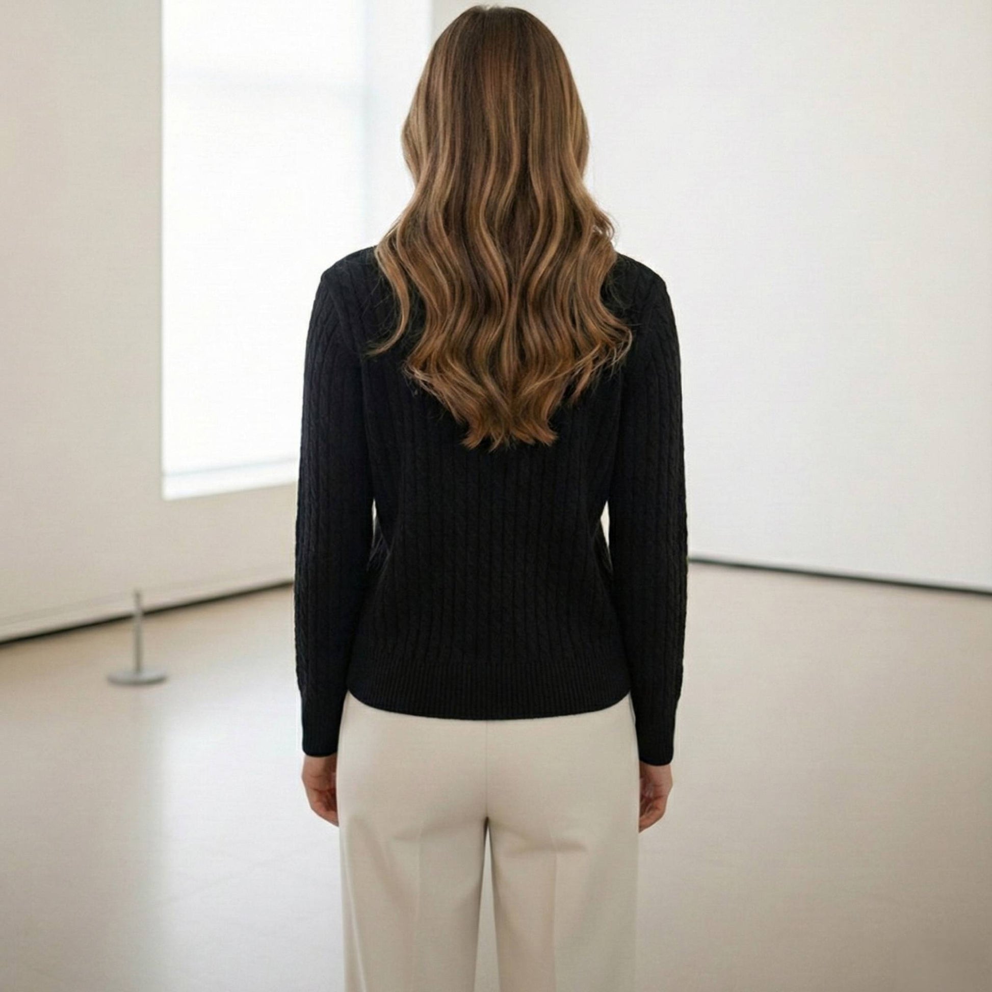 Grace Cable-Knit Cashmere Crewneck | 100% Pure Himalayan Women's Sweater