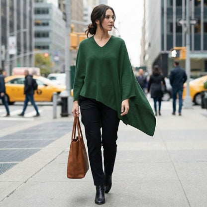 The V-Neck Poncho | 100% Pure Himalayan Cashmere