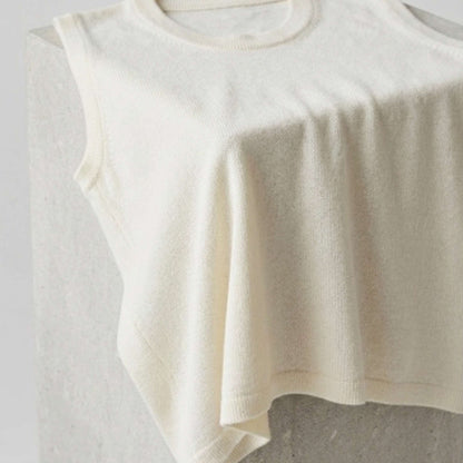 Pure Cashmere Sleeveless Shell Top | Crewneck Tank | Handcrafted in Nepal | Lumusae