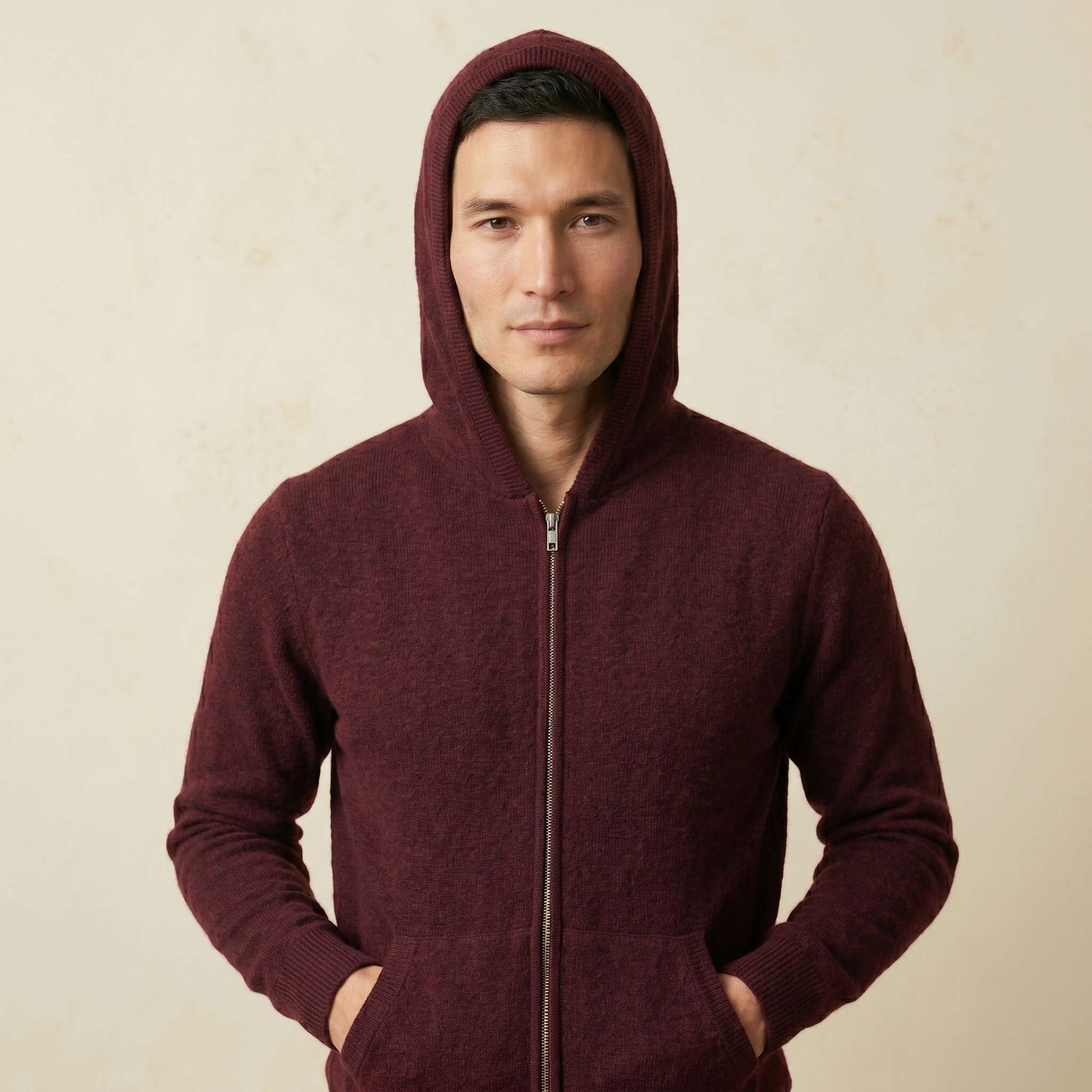 Original Kora Zip Himalayan Cashmere Hoodie For Men — Himalayan cashmere, view 8