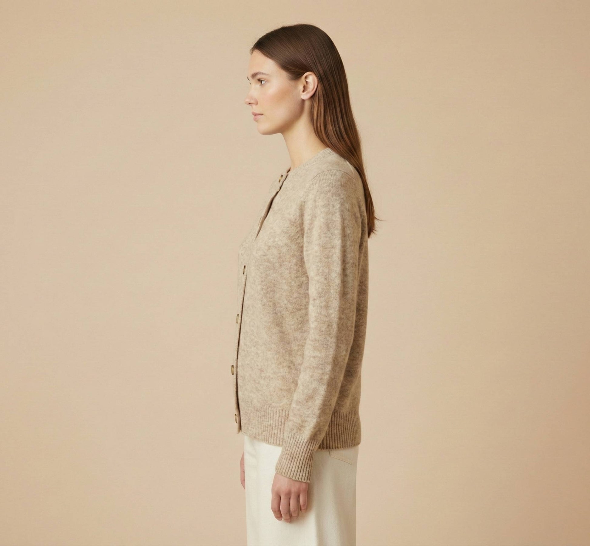 Undyed Himalayan Cashmere Pokhara Cardigan For Women