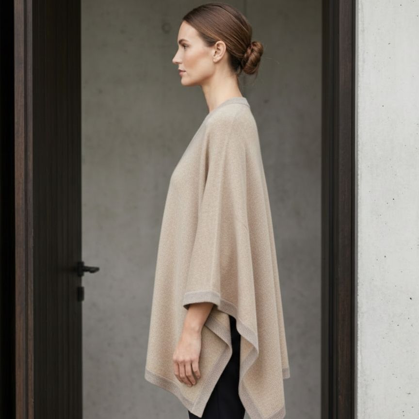 The Artisan Cape | 100% Undyed Pure Himalayan Cashmere