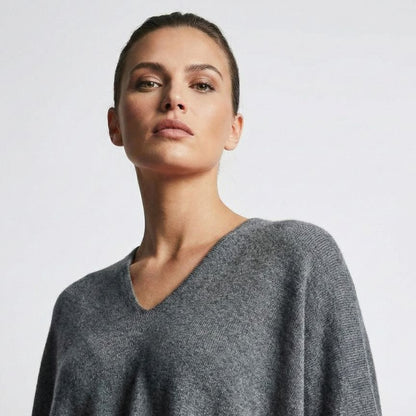 The V-Neck Poncho | 100% Undyed Pure Himalayan Cashmere