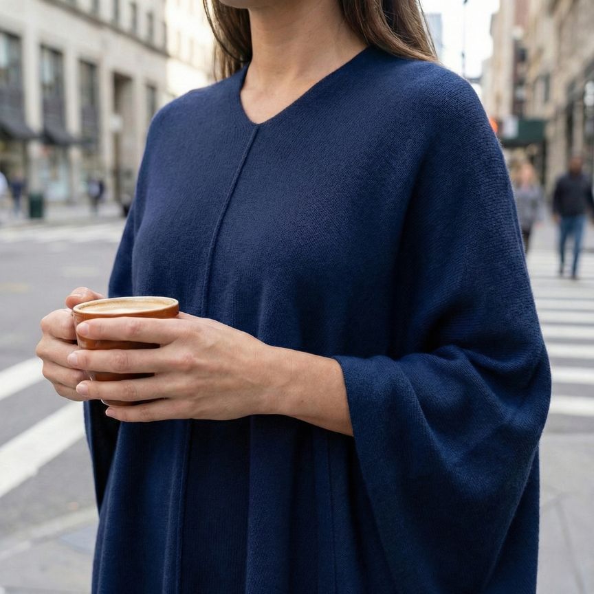 The V-Neck Poncho | 100% Pure Himalayan Cashmere
