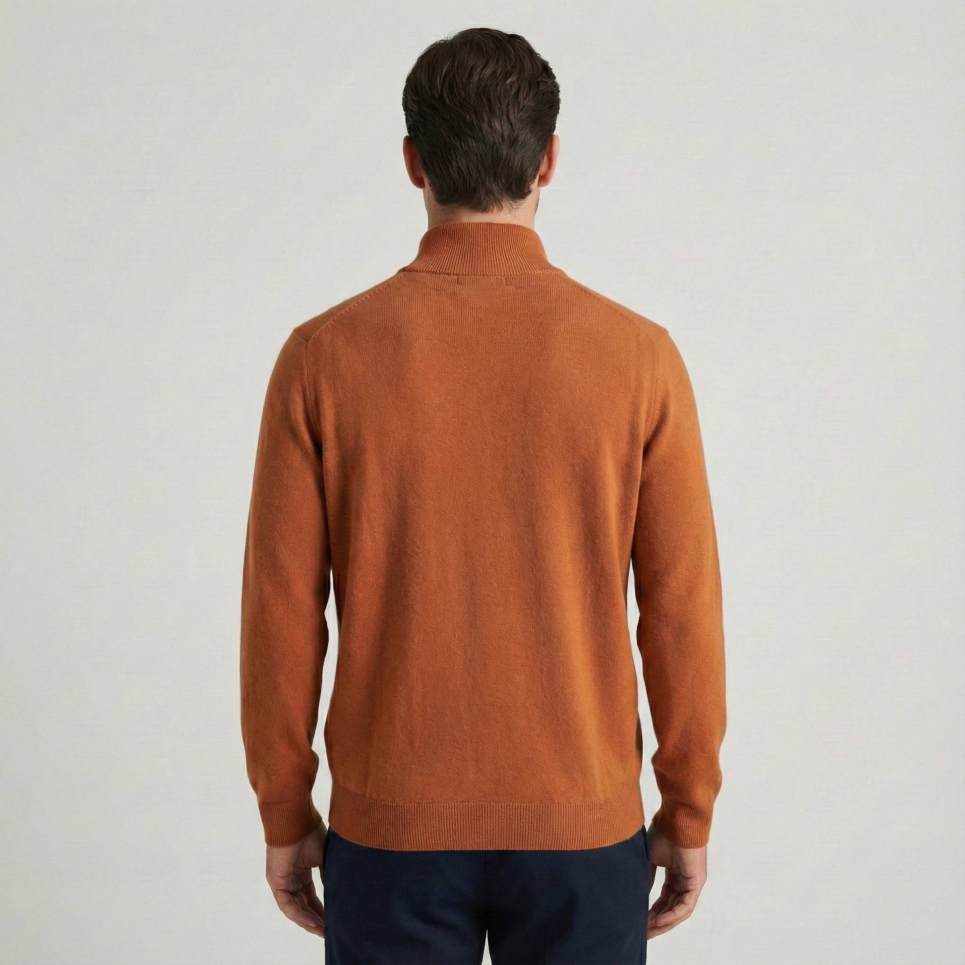 Amber Himalayan Cashmere Half-Zip Men's Embrace Sweater