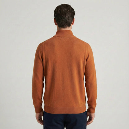 Amber Himalayan Cashmere Half-Zip Men's Embrace Sweater