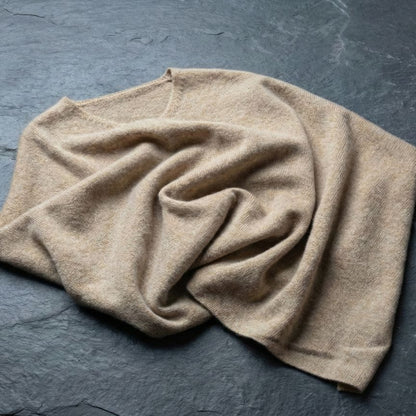 The V-Neck Poncho | 100% Undyed Pure Himalayan Cashmere
