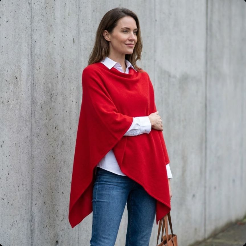 The V-Neck Poncho | 100% Pure Himalayan Cashmere