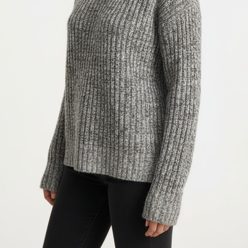 Ella Ribbed Hand-Knitted Himalayan Cashmere Sweater For Women