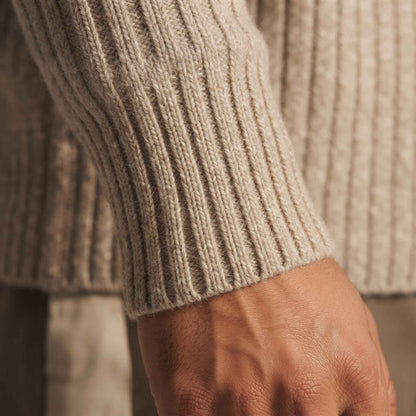 Women's Cashmere Sweater - Ella Ribbed in Oatmeal Melange - view 3