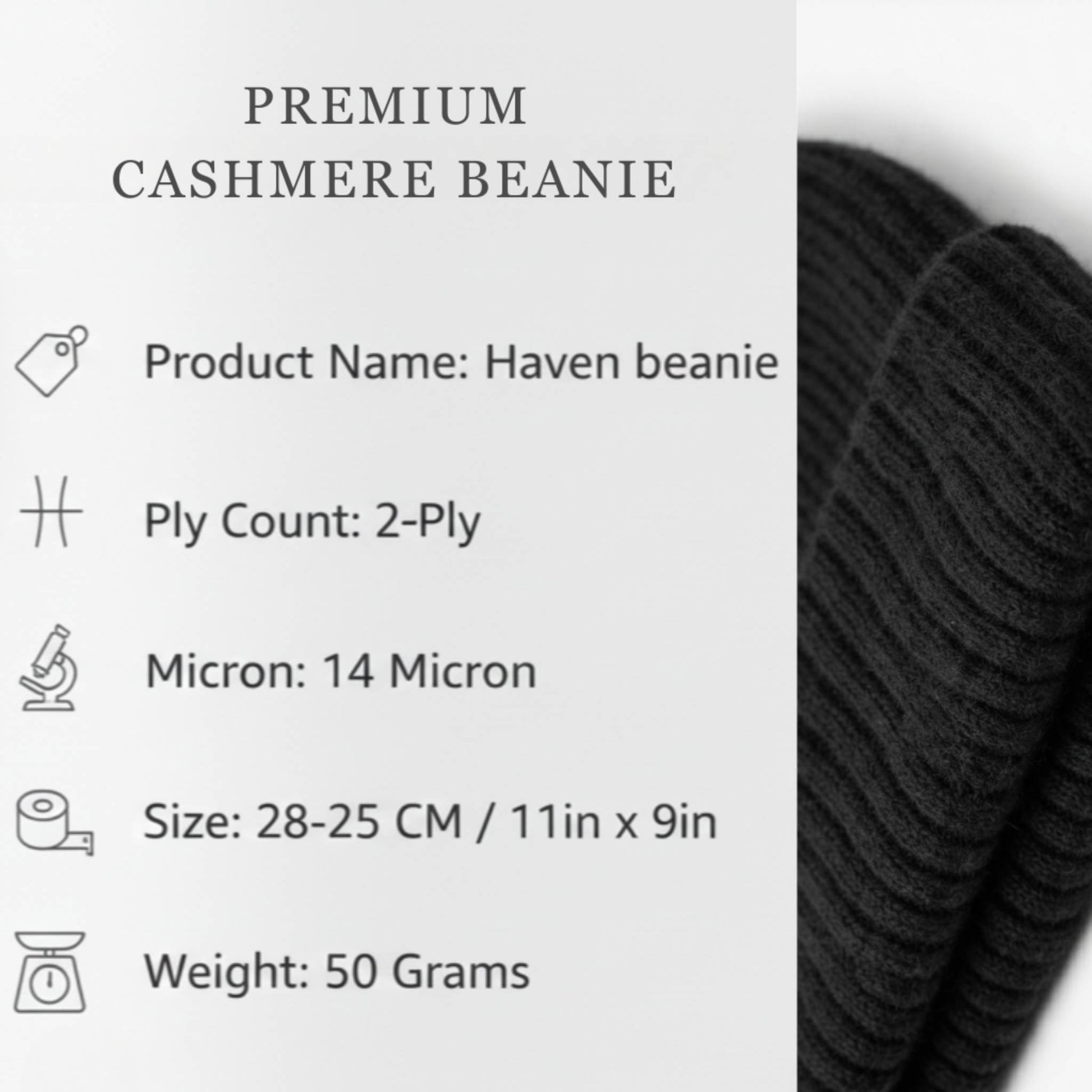 Haven Ribbed Cashmere Beanie | 100% Pure Himalayan Men