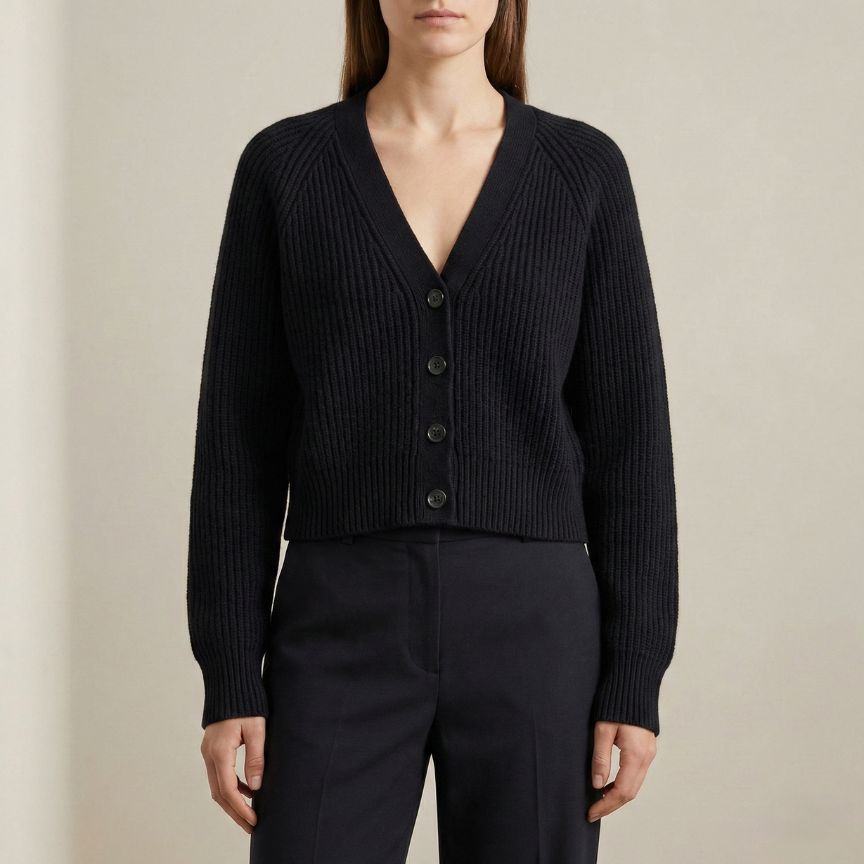 The Lhotse V-Neck Cardigan Chunky Knit Himalayan Cashmere For Women