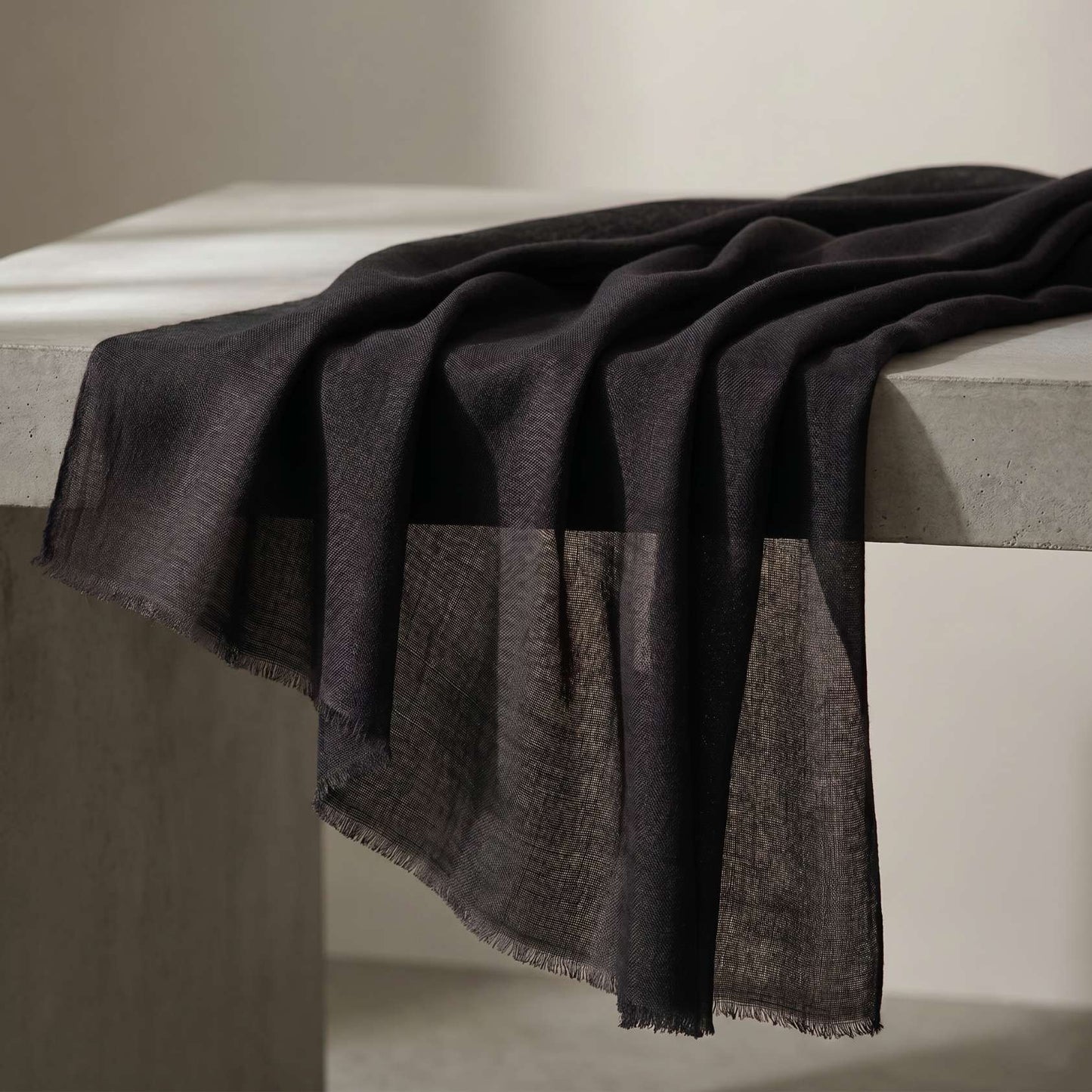 Dolpo Ebony Black Himalayan Cashmere Pashmina Shawl