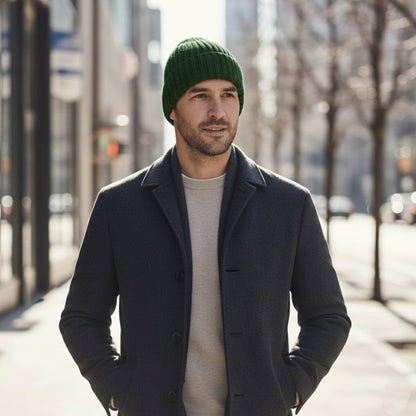 Pine Noma 100% Pure Himalayan Cashmere Hand-Knit Beanie | 3-Ply Luxury Ribbed Hat