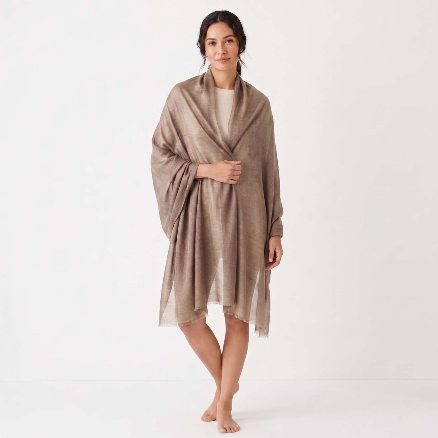 Earth Tone and Mountain Neutral Cashmere Pashmina Shawl