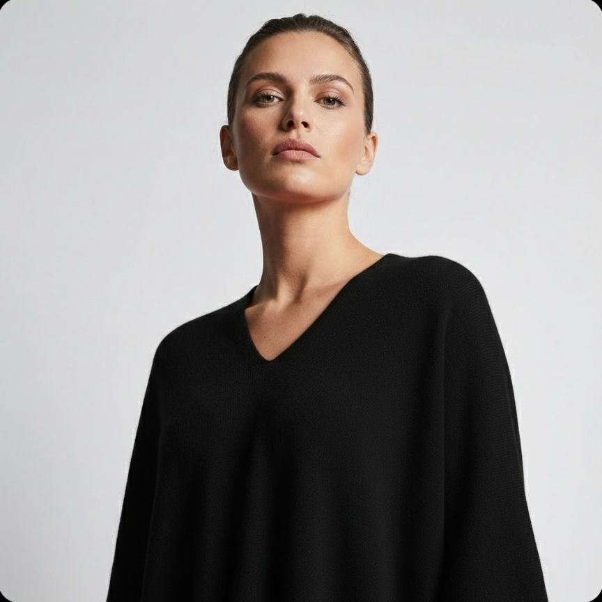The V-Neck Poncho | 100% Pure Himalayan Cashmere