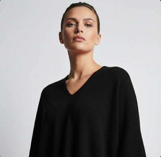 Himalayan Cashmere V-Neck Poncho For Women