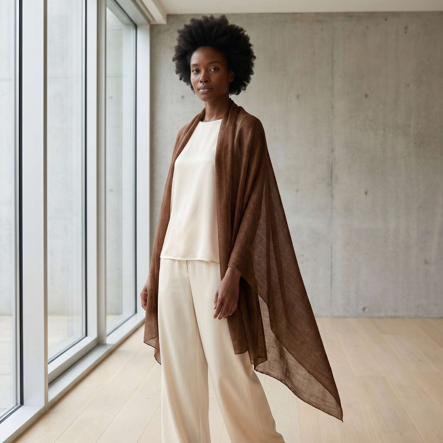 Earth Tone and Mountain Neutral Cashmere Pashmina Shawl