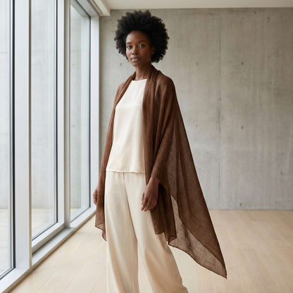 Earth Tone and Mountain Neutral Cashmere Pashmina Shawl