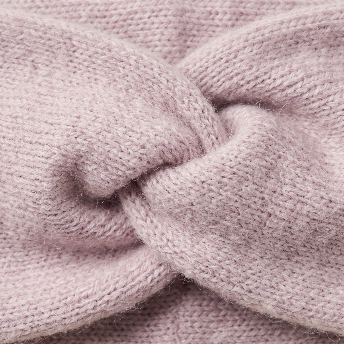 Gomba twisted-front cashmere headband in Lilac, twist detail
