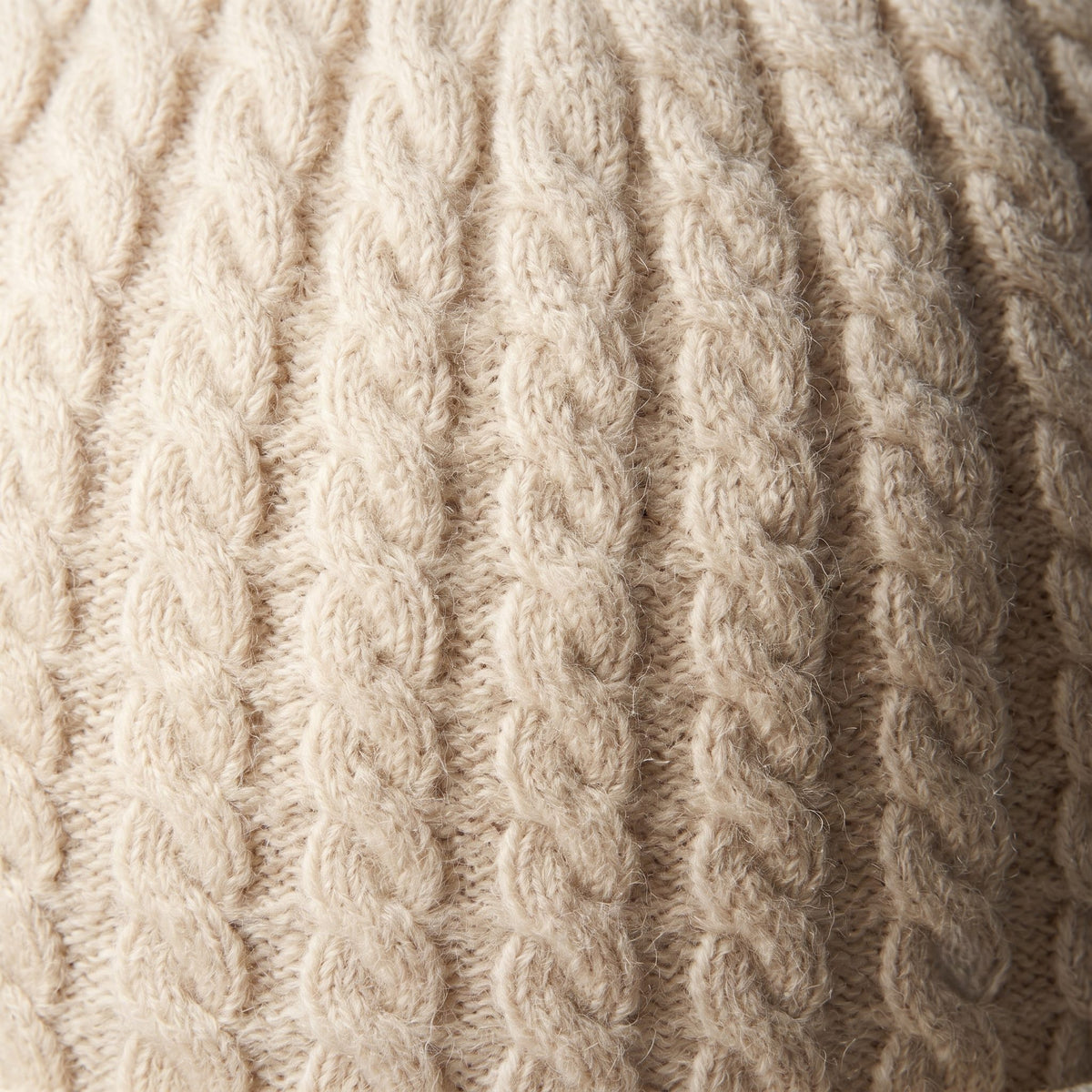 WCOW Women's Cashmere Beanie - Heritage Cable Knit Off-White 1
