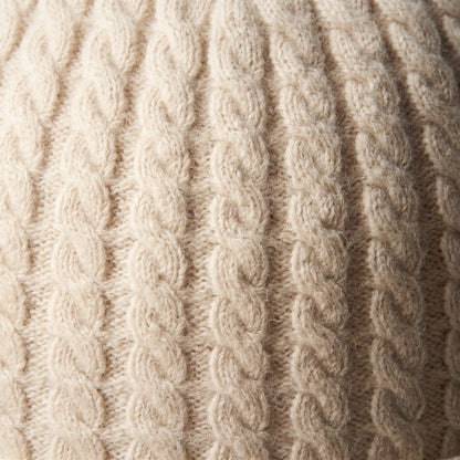 WCOW Women's Cashmere Beanie - Heritage Cable Knit Off-White 1