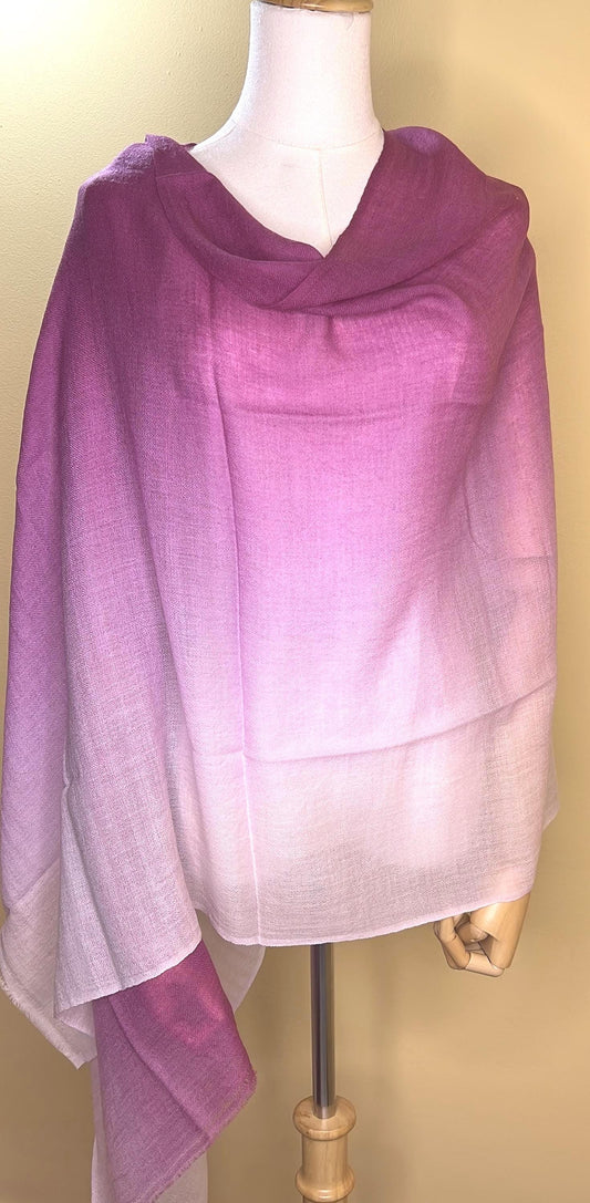 100% Pure Himalayan Cashmere Pashmina Shawl - Annapurna Rhododendron Magenta