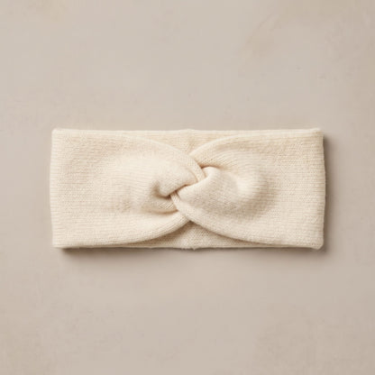 Gomba twisted-front cashmere headband in Off-White, flat front
