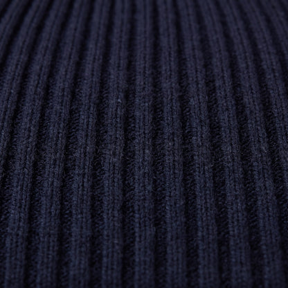 WRNV Women's Cashmere Beanie - Haven Ribbed Navy 3