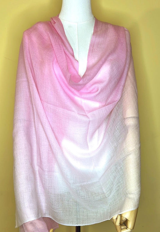 100% Pure Himalayan Cashmere Pashmina Shawl - Annapurna Collection Pokhara Blush