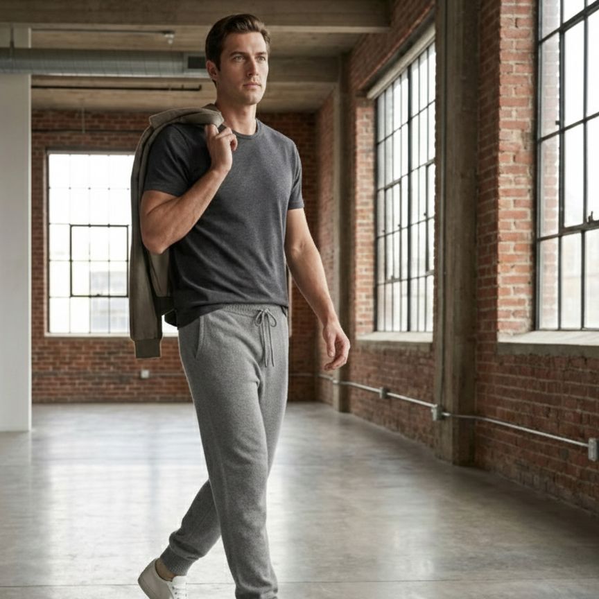 Mid Grey Melange 100% Undyed Pure Zenith Natural Jogger